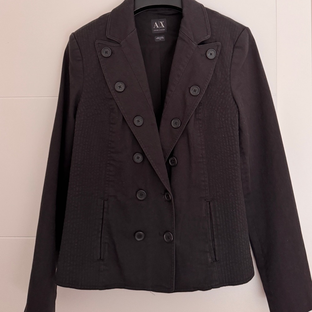 A/X Armani Exchange Charcoal Double-Breasted Blazer